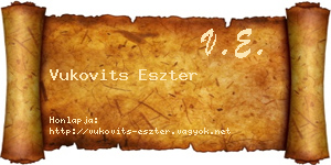 Vukovits Eszter névjegykártya